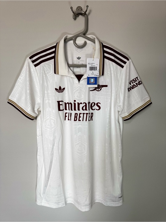 adidas Tops - adidas Arsenal White & Maroon Away Football Shirt